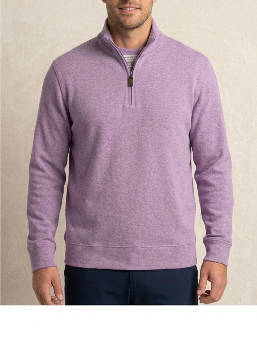 Martin "Timeless As The Game" Men's 1/4 Zip Pullover Sweater Heather Lavender L